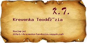 Krevenka Teodózia névjegykártya